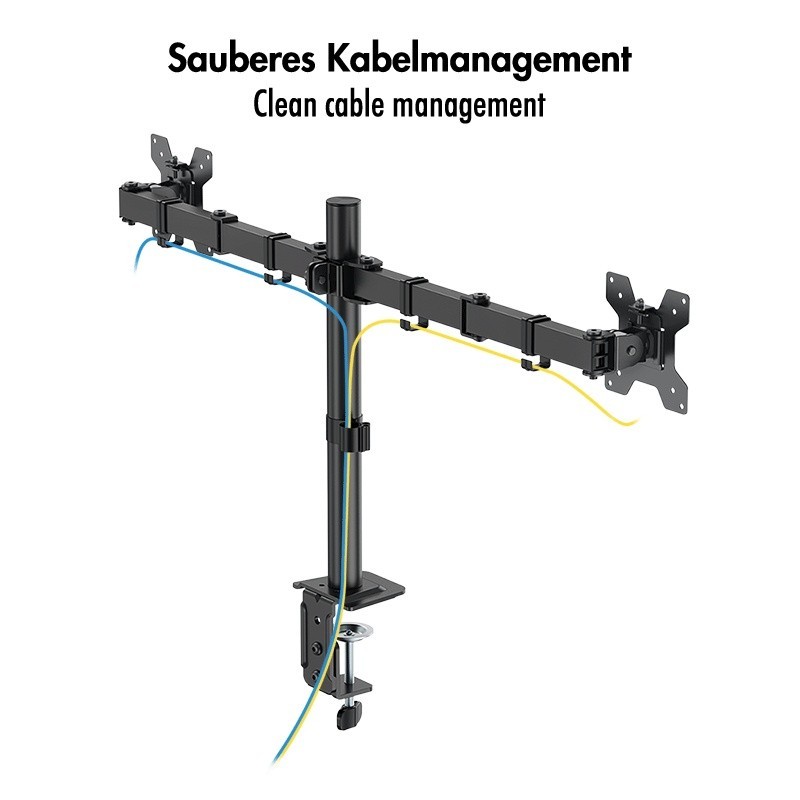 Uchwyt do monitora 2x 17-32',10kg max na ramie | PartsPC.pl