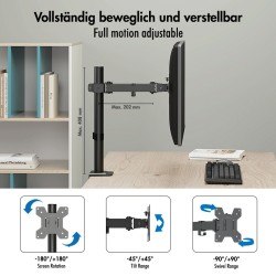 Uchwyt do monitora 17 - 32', max 10kg., stalowy | PartsPC.pl
