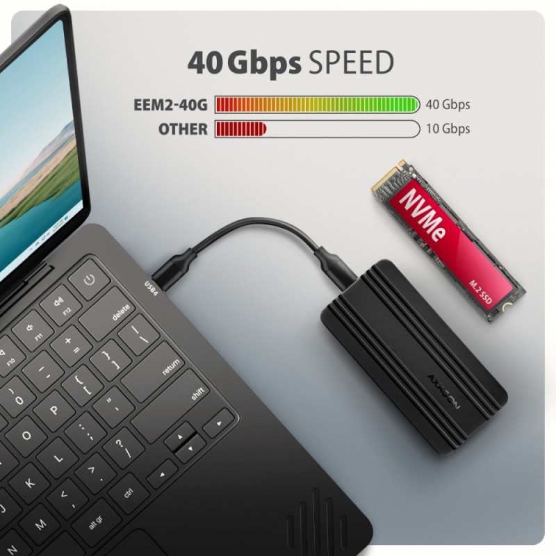 EEM2-40G Obudowa zewnętrzna aluminiowa USB4 Gen 3x2 M.2 SSD … | PartsPC.pl