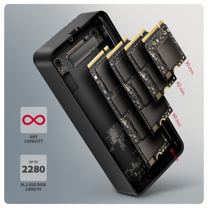 EEM2-40G Obudowa zewnętrzna aluminiowa USB4 Gen 3x2 M.2 SSD … | PartsPC.pl