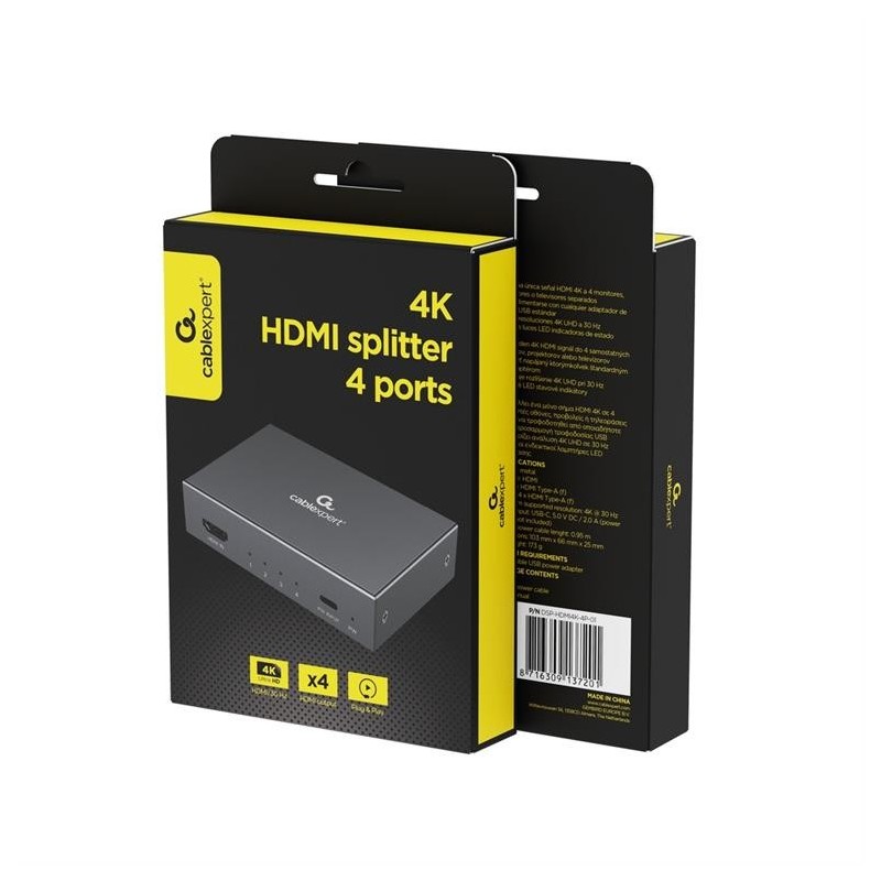 Splitter/rozdzielacz HDMI 4K, 4 porty | PartsPC.pl