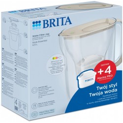 Dzbanek filtrujący Style Essential 2.4l + 4 wkłady, piaskowy | PartsPC.pl