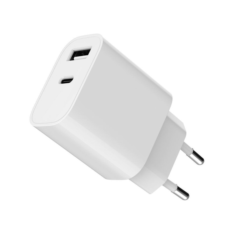 Ładowarka uniwersalna USB 2-portowa (A+C), 2.4 A, biała | PartsPC.pl