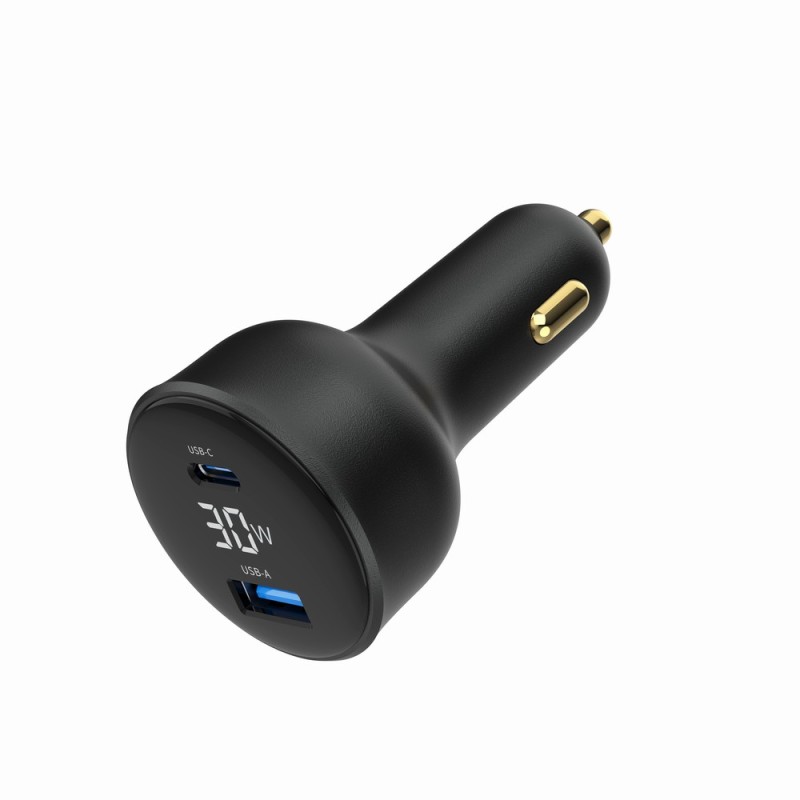 Szybka ładowarka samochodowa 2xUSB-A+C, Type-C (PD), LCD, 30… | PartsPC.pl