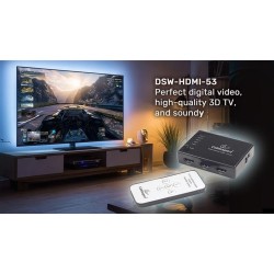 Przełącznik HDMI z pilotem - pięć nadajników jeden      odbi… | PartsPC.pl
