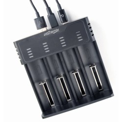 Ładowarka akumulatorów USB Ni-MH + Li-ion, czarna | PartsPC.pl
