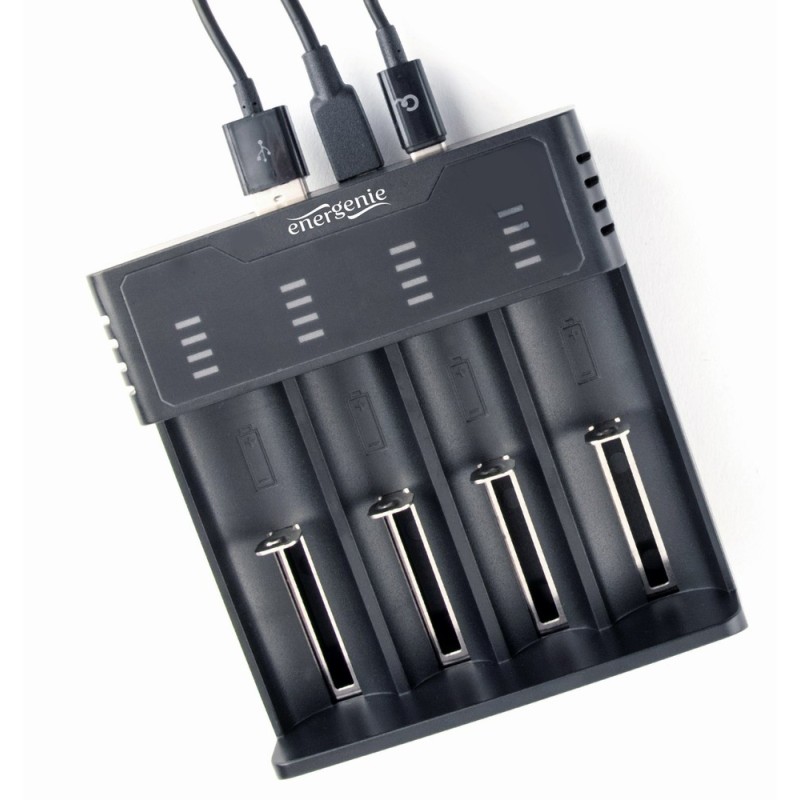 Ładowarka akumulatorów USB Ni-MH + Li-ion, czarna | PartsPC.pl