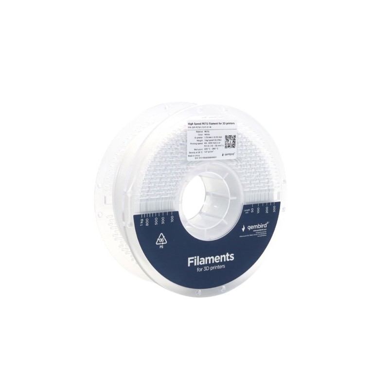 Filament PETG High Speed, 1,75 mm, 1 kg, biały | PartsPC.pl