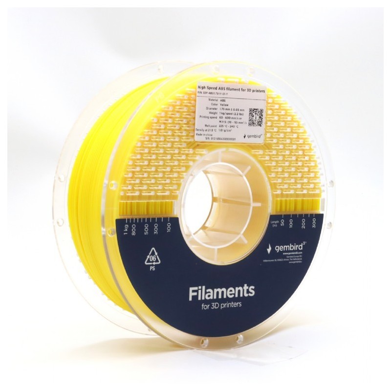 Filament ABS High Speed, 1,75 mm, 1 kg, żółty | PartsPC.pl
