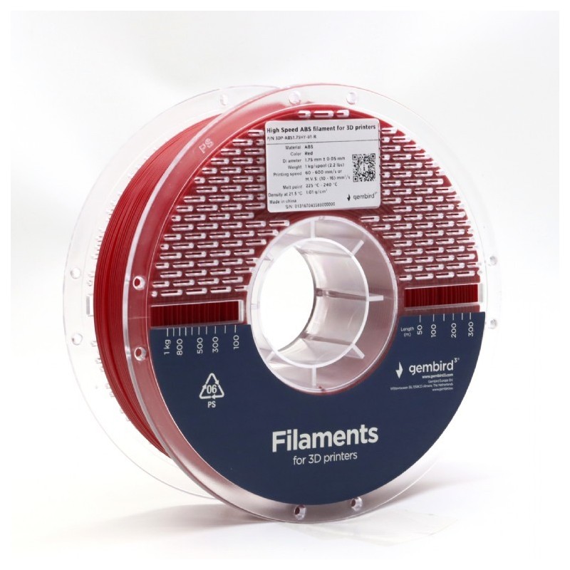 Filament ABS High Speed, 1,75 mm, 1 kg, czerwony | PartsPC.pl