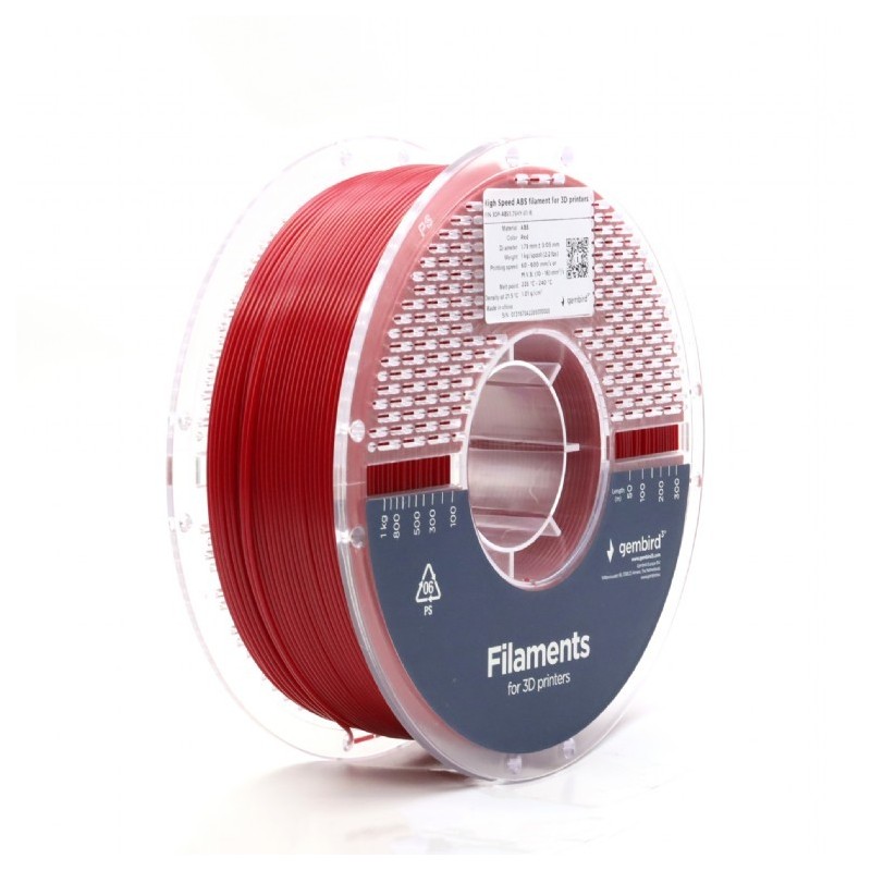 Filament ABS High Speed, 1,75 mm, 1 kg, czerwony | PartsPC.pl