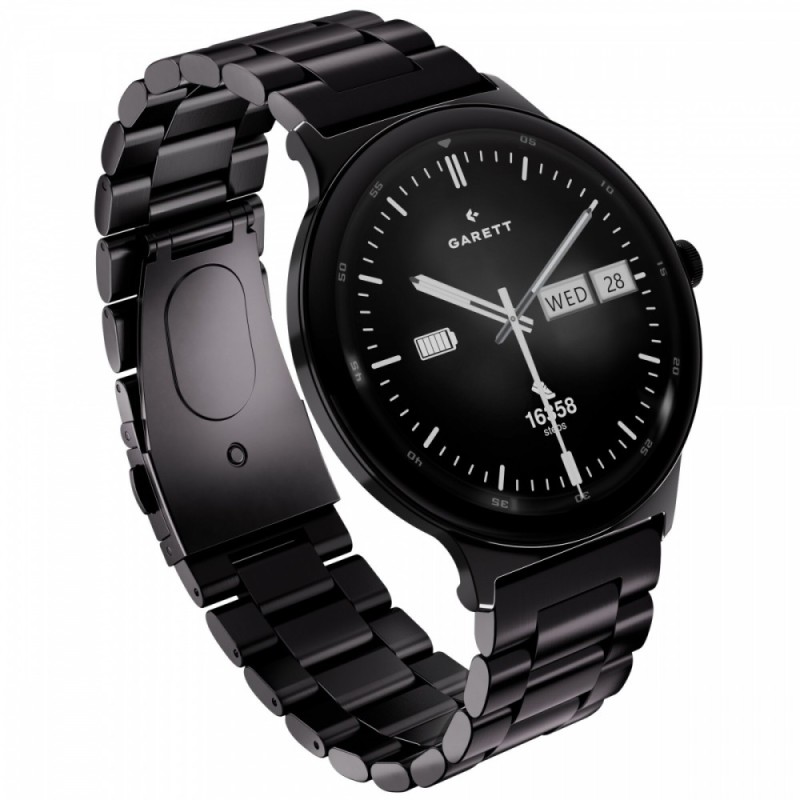 Smartwatch Quantum czarny stalowy | PartsPC.pl