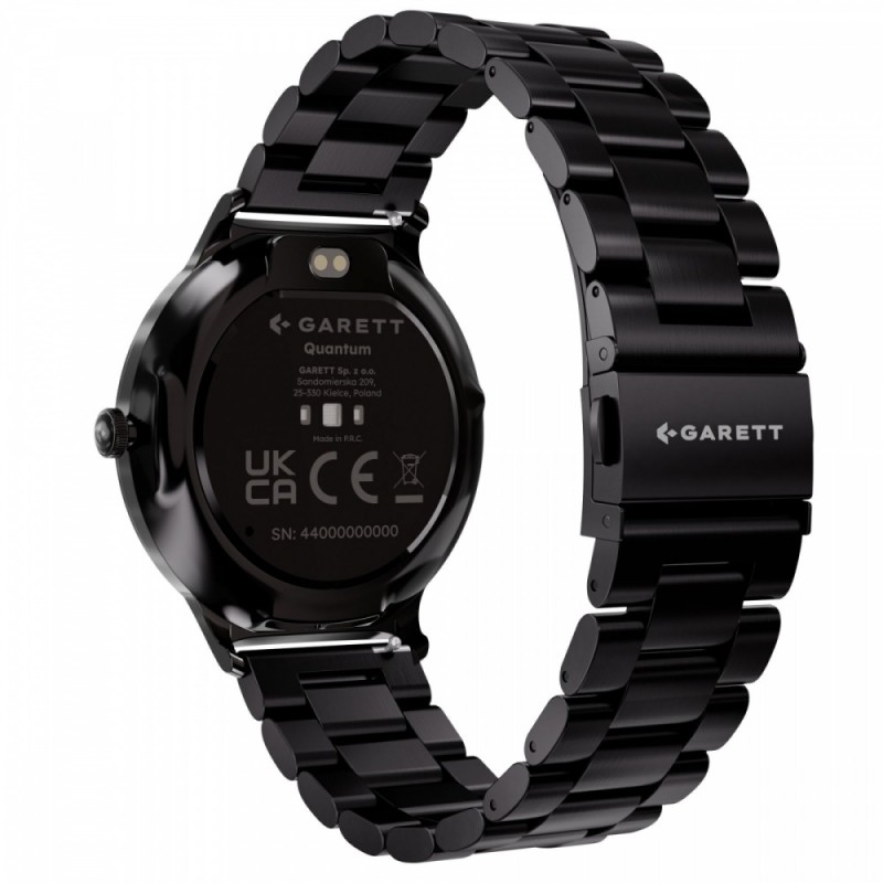 Smartwatch Quantum czarny stalowy | PartsPC.pl