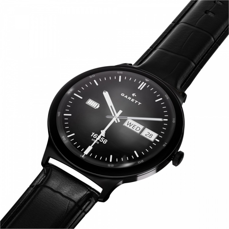 Smartwatch Quantum czarny stalowy | PartsPC.pl
