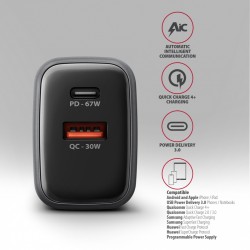 ACU-PQ67 Ładowarka sieciowa PD&QC 67W 2-port GaN, USB-A + US… | PartsPC.pl