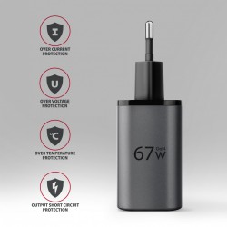ACU-PQ67 Ładowarka sieciowa PD&QC 67W 2-port GaN, USB-A + US… | PartsPC.pl