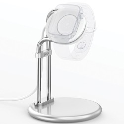 Stojak do Apple Watch SAW-300 ładowanie srebrny | PartsPC.pl