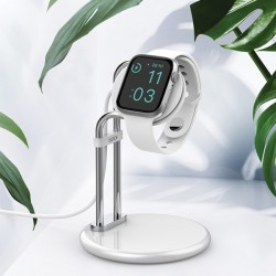 Stojak do Apple Watch SAW-300 ładowanie srebrny | PartsPC.pl