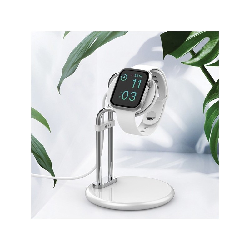 Stojak do Apple Watch SAW-300 ładowanie srebrny | PartsPC.pl
