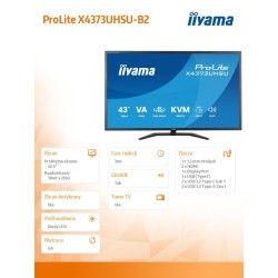 Monitor 43 cale X4373UHSU-B2 4K,VA,2xHDMI,DP,USBCdock (PD95W… | PartsPC.pl
