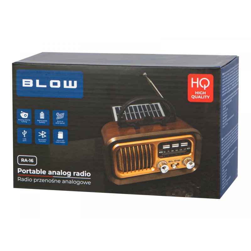 Radio przenośne analogowe AM/FM RA16 solarne | PartsPC.pl