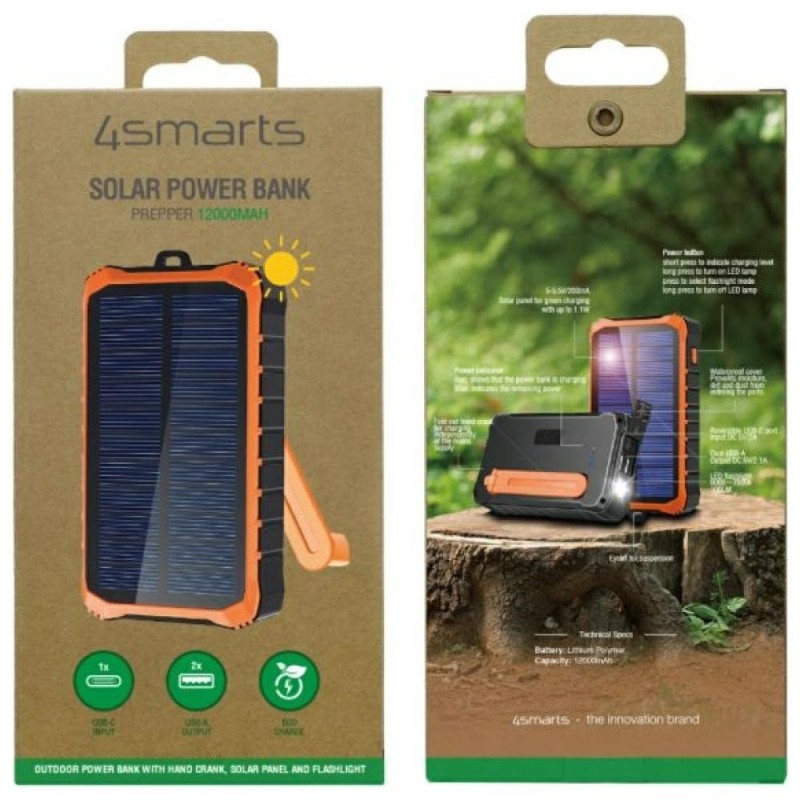 Powerbank Propper Solarny 12000mAh Szary | PartsPC.pl