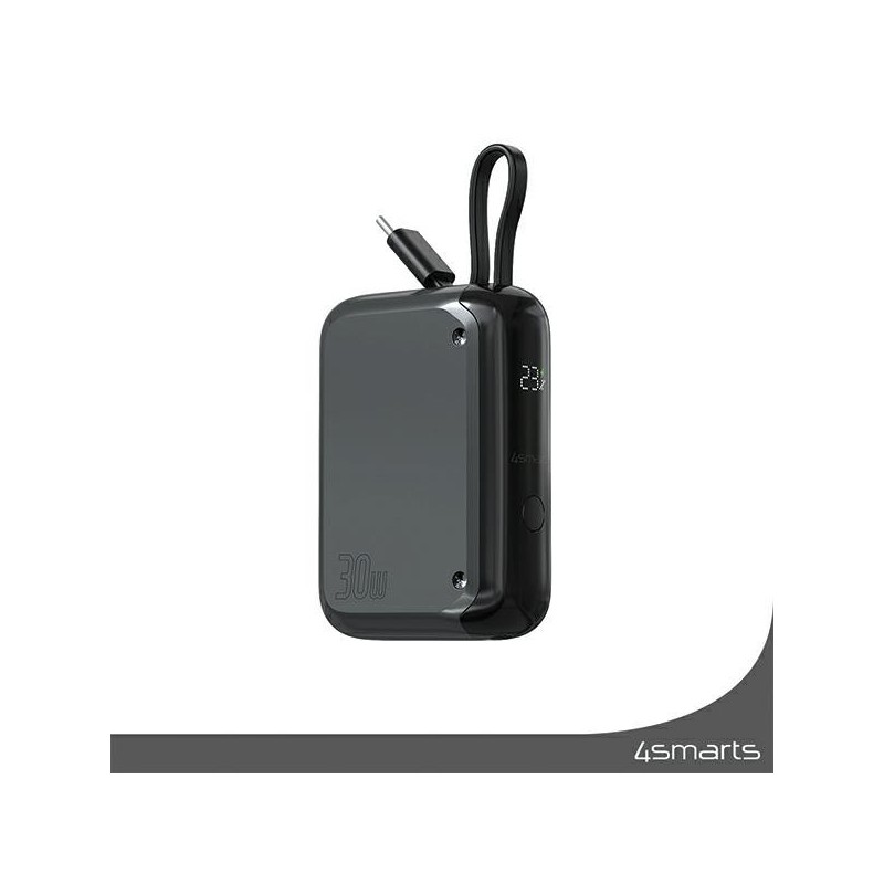 Powerbank Pocket 30W 10000mAh wbudowany kabel USB-C 15cm | PartsPC.pl