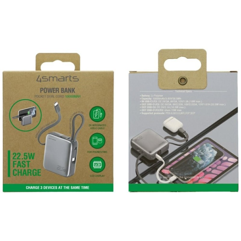 Powerbank Pocket Dual Cord 10000mAh 22,5W z wbudowanym kable… | PartsPC.pl