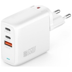 Ładowarka sieciowa Flex 65W 2xUSB-C + 1xUSB-A Biała | PartsPC.pl