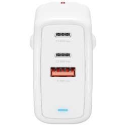 Ładowarka sieciowa Flex 65W 2xUSB-C + 1xUSB-A Biała | PartsPC.pl