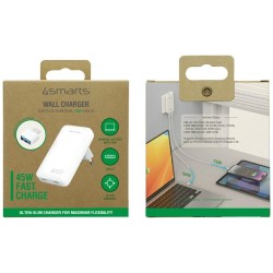 Ładowarka sieciowa FlatPlug Dual 45W GaN 2xUSB-C Biała | PartsPC.pl