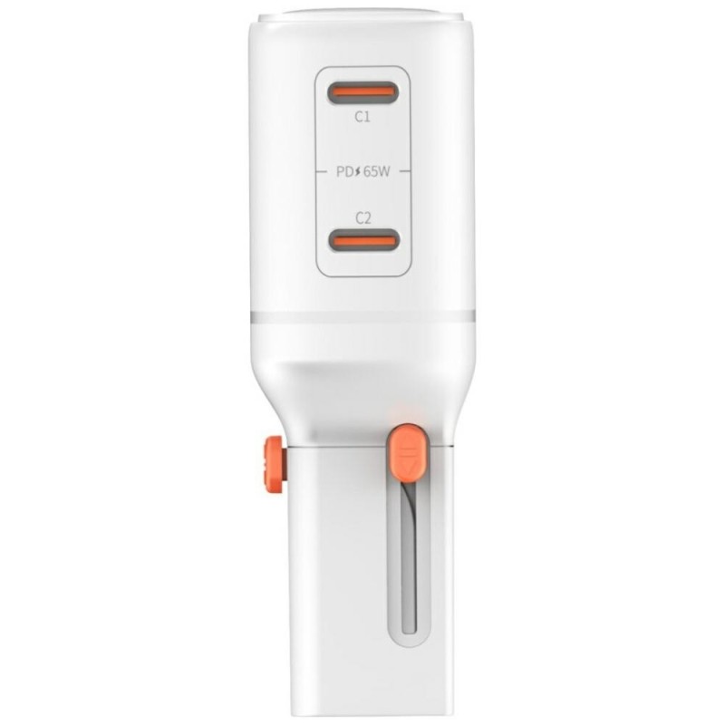 Ładowarka podróżna World Travel 65W USB-C + USB-A Biała | PartsPC.pl