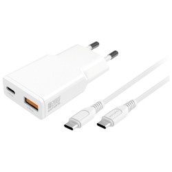 Ładowarka sieciowa PDPlug 20W GaN + USB-C + USB-A + kabel US… | PartsPC.pl