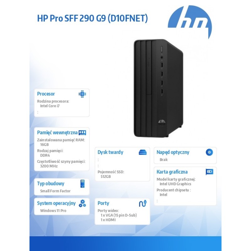 Komputer 290 SFF G9 i7-14700 512GB/16GB/Windows11Pro      D1… | PartsPC.pl