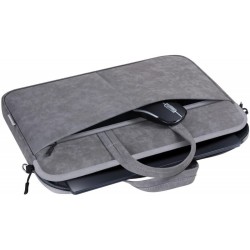 Torba SOLID LEATHER 15,6 cala Szara | PartsPC.pl