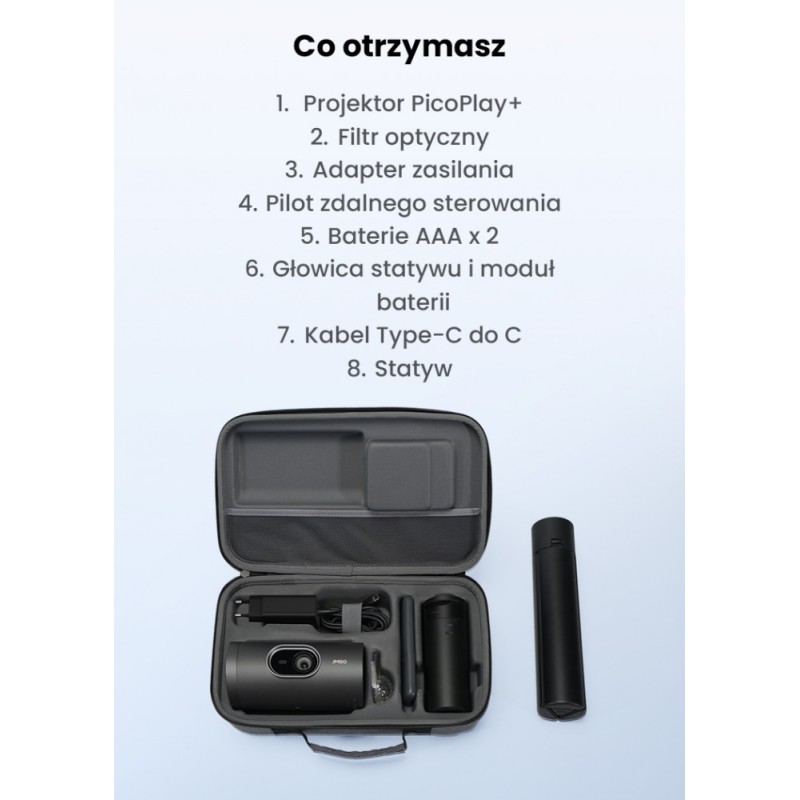 Projektor picoPlay, zestaw: stojak+powerbank | PartsPC.pl