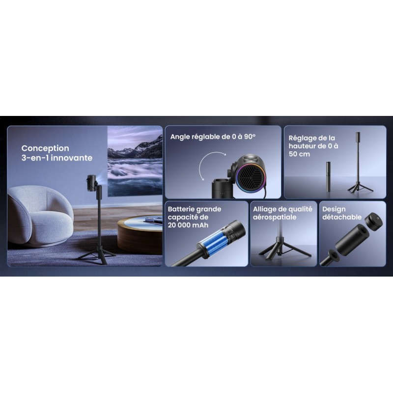 Projektor picoPlay, zestaw: stojak+powerbank | PartsPC.pl