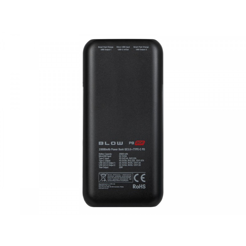 PowerBank 20WPB20F PD 20W 20000mAh Czarny | PartsPC.pl