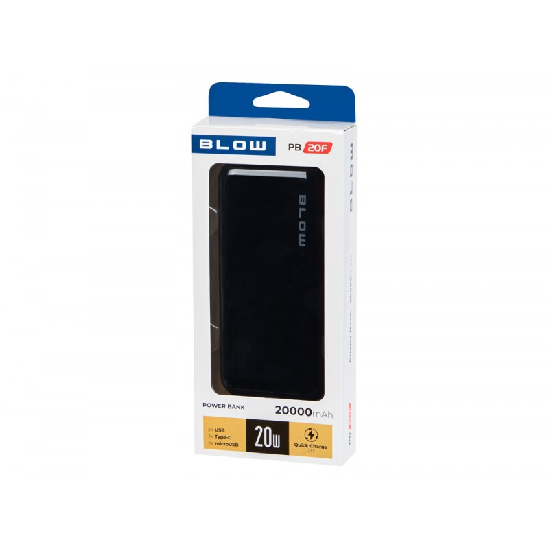 PowerBank 20WPB20F PD 20W 20000mAh Czarny | PartsPC.pl