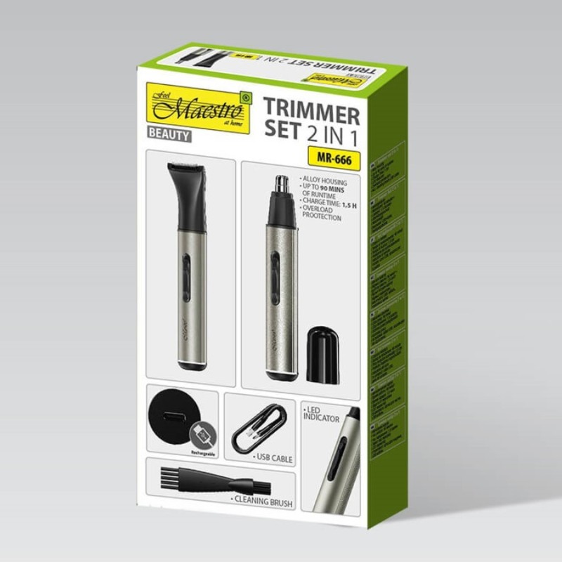 Zestaw trymerów 2w1 USB-C  MR-666 | PartsPC.pl