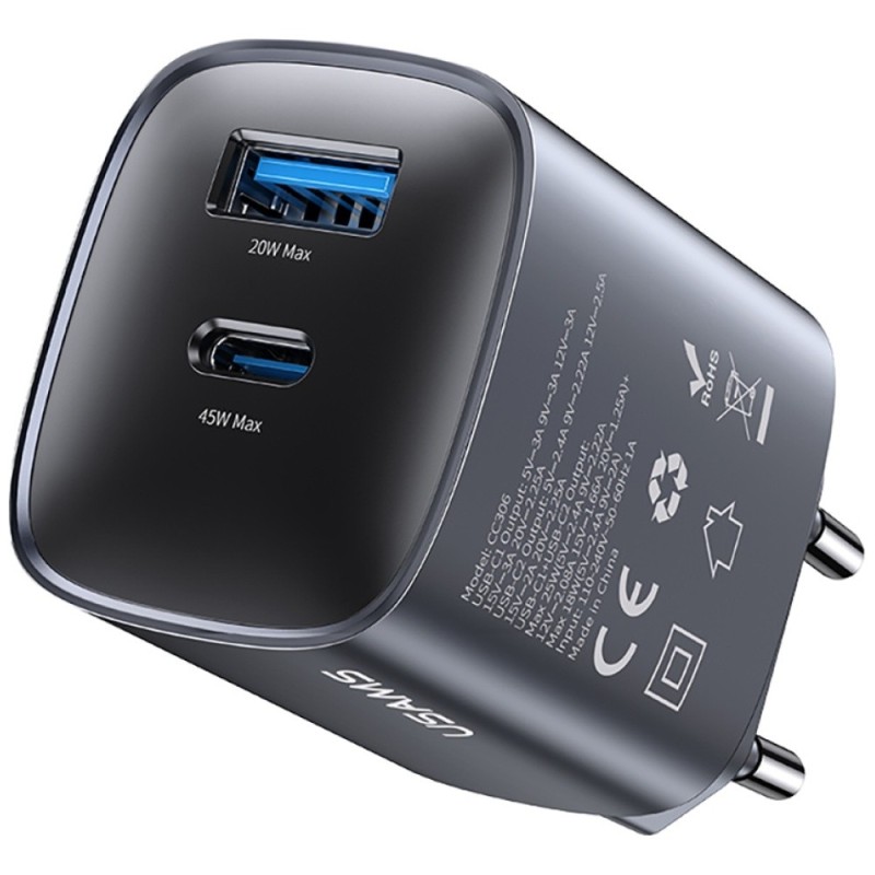 Ładowarka sieciowa T66 45W CC290 GaN Fast charge 1xUSB-A 1xU… | PartsPC.pl