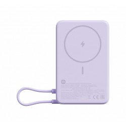 PowerBank Magnetic 10000 z podstawką fioletowy | PartsPC.pl