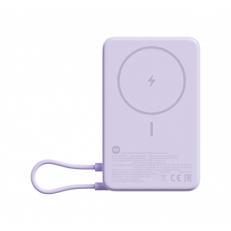PowerBank Magnetic 10000 z podstawką fioletowy | PartsPC.pl