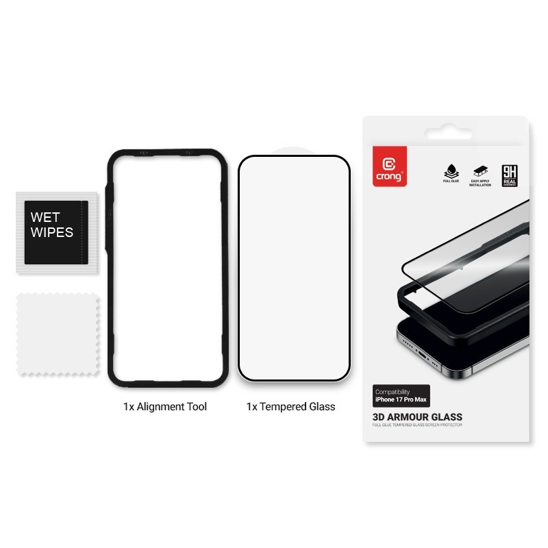 3D Armour Glass - Szkło hartowane iPhone 17 Pro Max + ramka … | PartsPC.pl