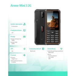 Telefon Armor Mini 3 2G 2.8 cala czarny | PartsPC.pl