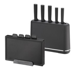 Zestaw noży + desek na podstawce MR-1412-BLACK | PartsPC.pl
