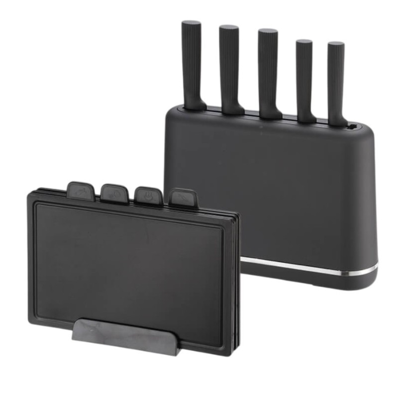 Zestaw noży + desek na podstawce MR-1412-BLACK | PartsPC.pl