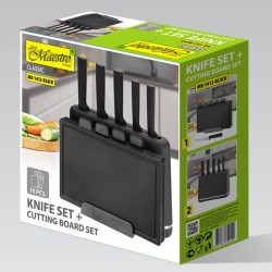 Zestaw noży + desek na podstawce MR-1412-BLACK | PartsPC.pl