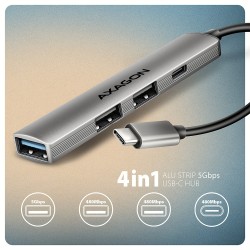 HUE-STC HUB 4-portowy  1x USB-A 5Gbps, 2x USB2.0 + 1x USB-C … | PartsPC.pl
