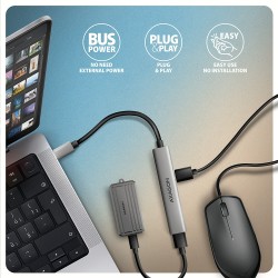 HUE-STC HUB 4-portowy  1x USB-A 5Gbps, 2x USB2.0 + 1x USB-C … | PartsPC.pl